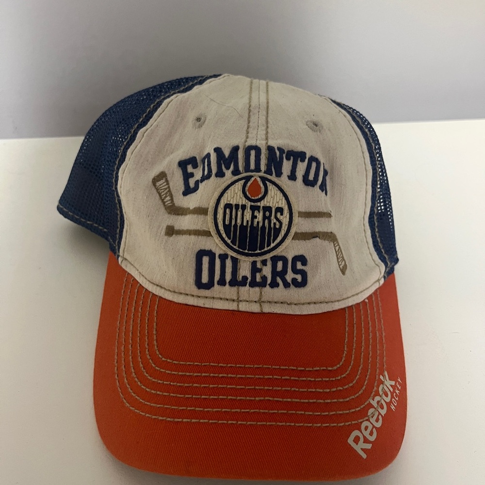 Reebok Edmonton Oilers Blue and Orange Cap